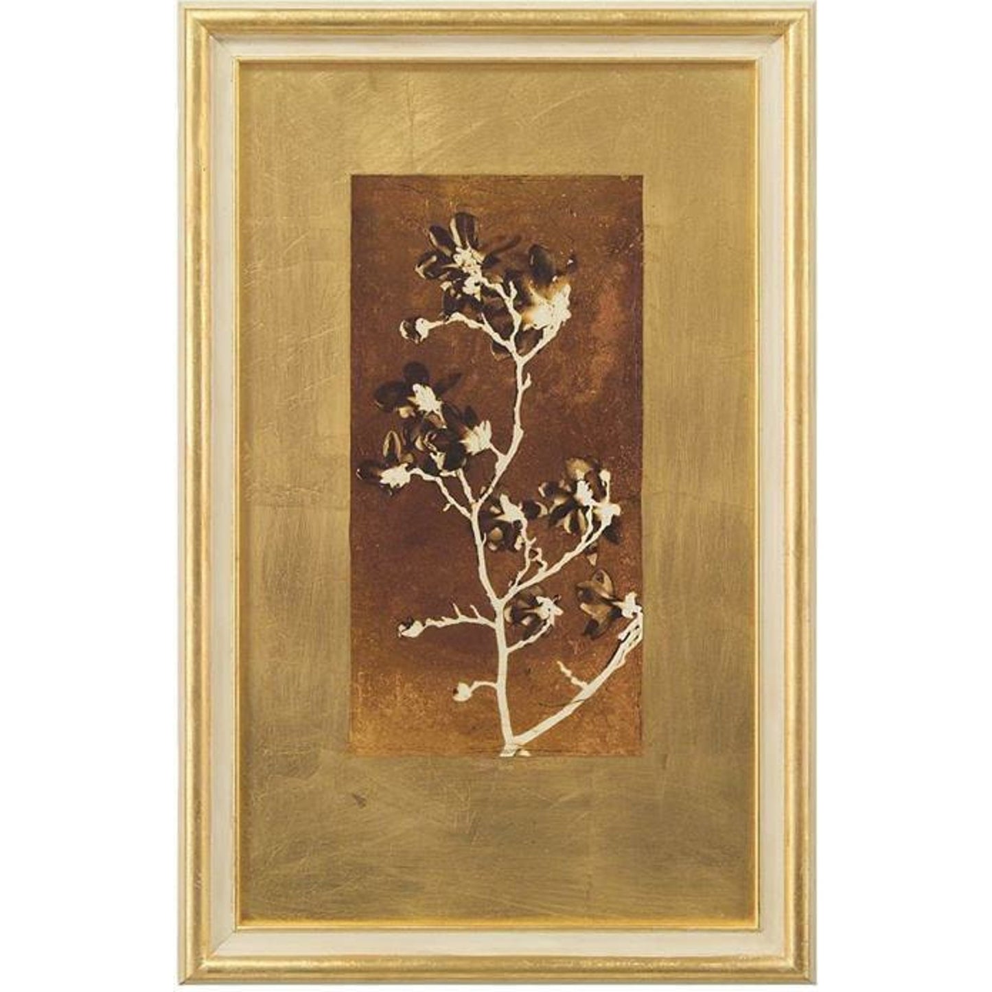 001 SR-864178 | Additional Silo | Gold Leaf Branches II by John-Richard in gold, white. Made from metal in a transitional style.