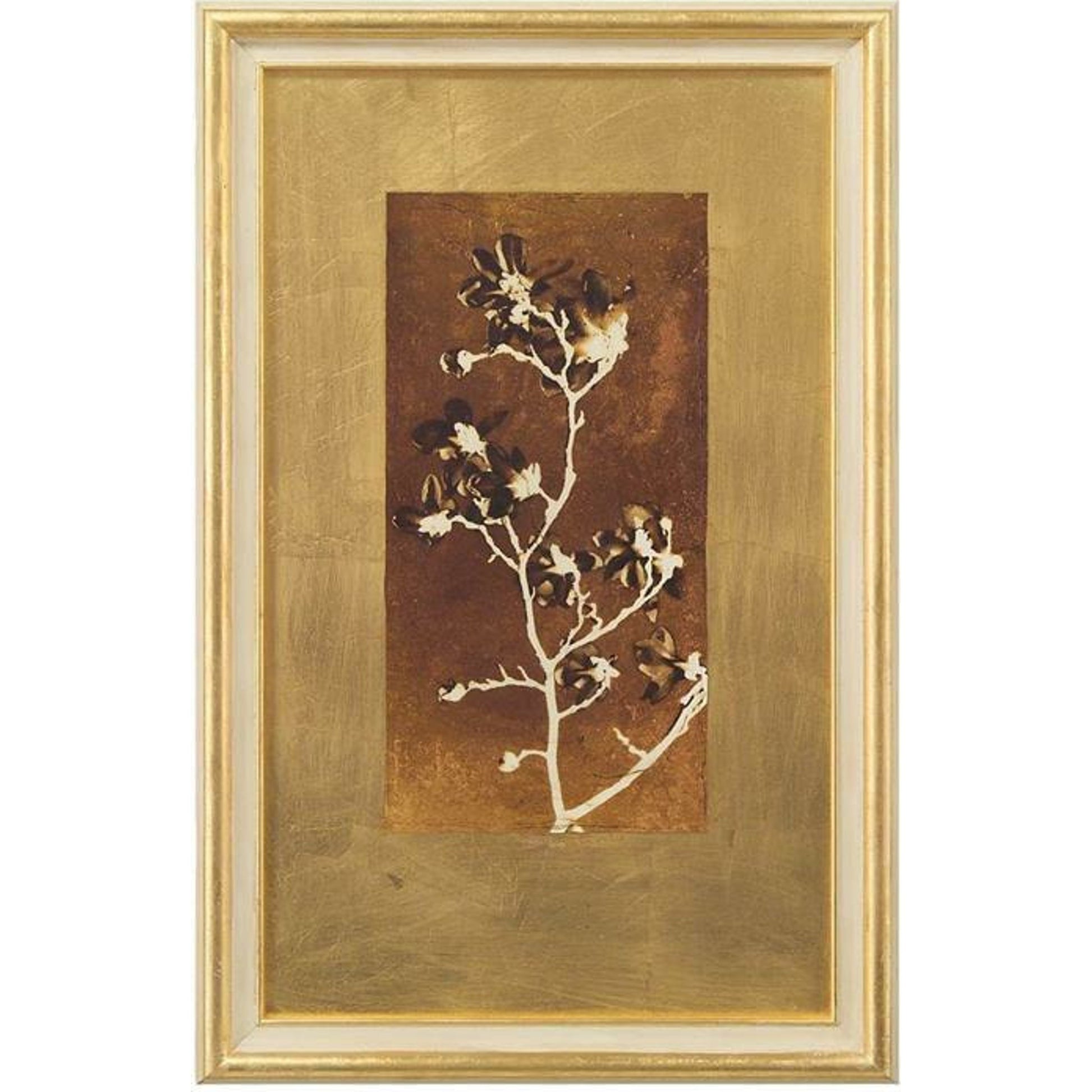 Gold Leaf Branches II by John-Richard in gold, white. Made from metal in a transitional style.