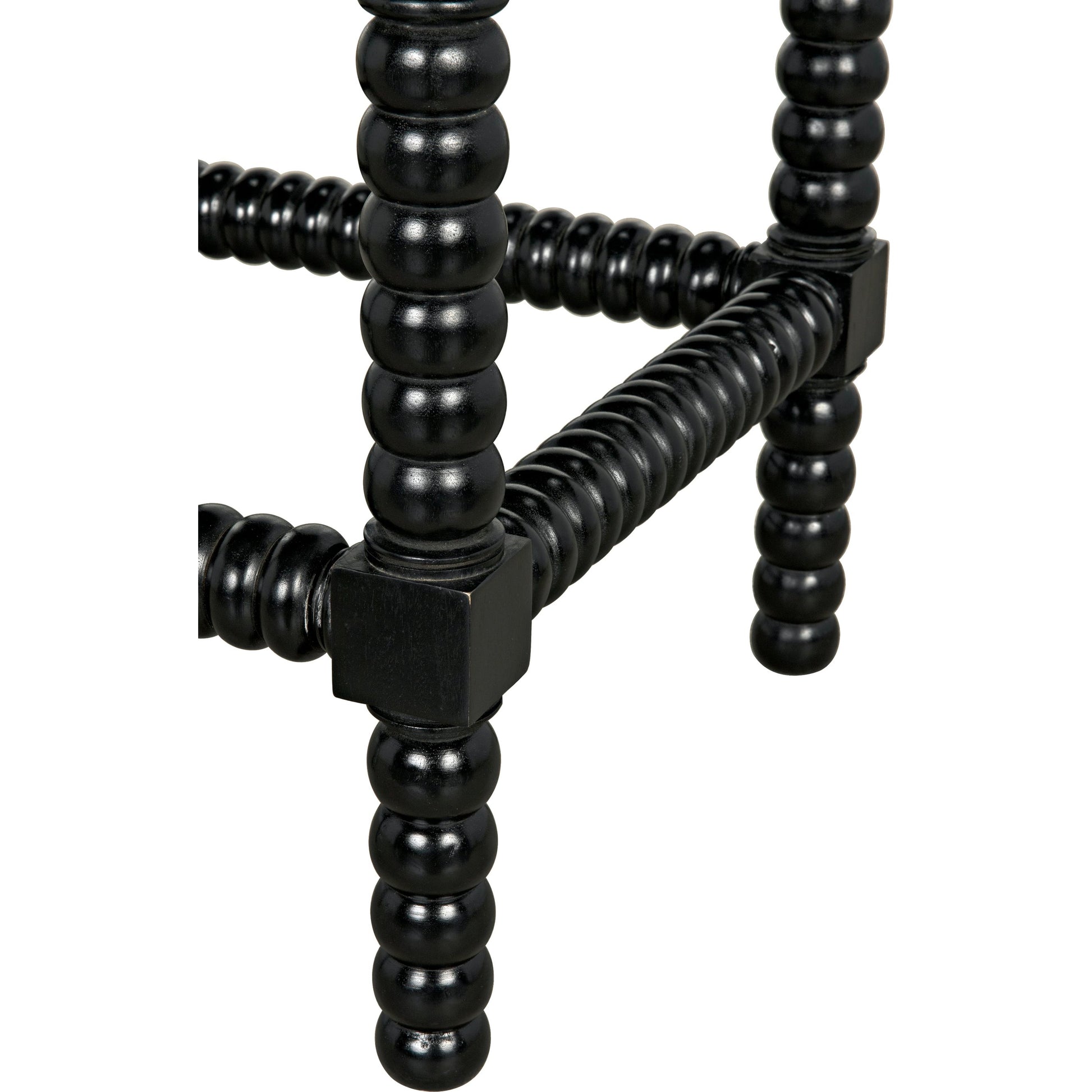 Abacus Counter Stool by Noir in hand rubbed black. Made from mahogany in a traditional style.