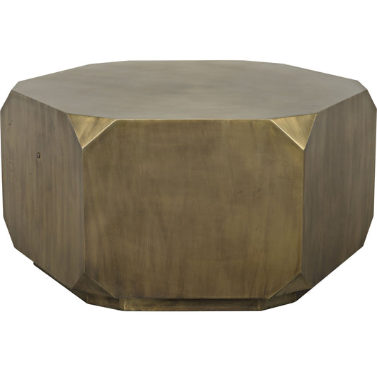 Tytus Coffee Table by Noir in aged brass. Made from metal in a transitional style.