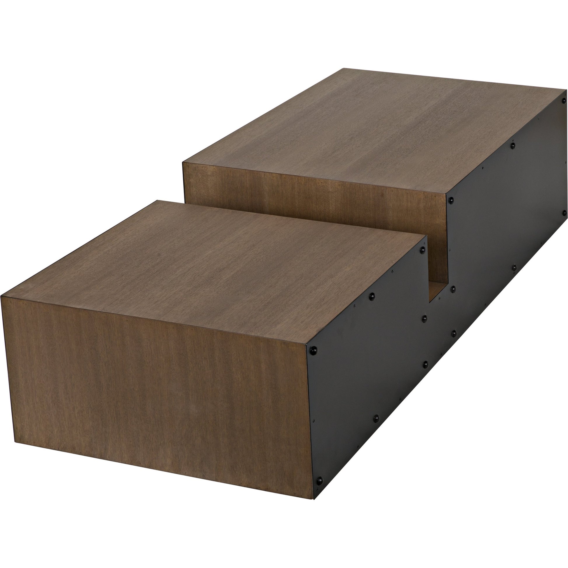 Nido Coffee Table by Noir in dark walnut, matte black. Made from walnut, metal in a modern style.