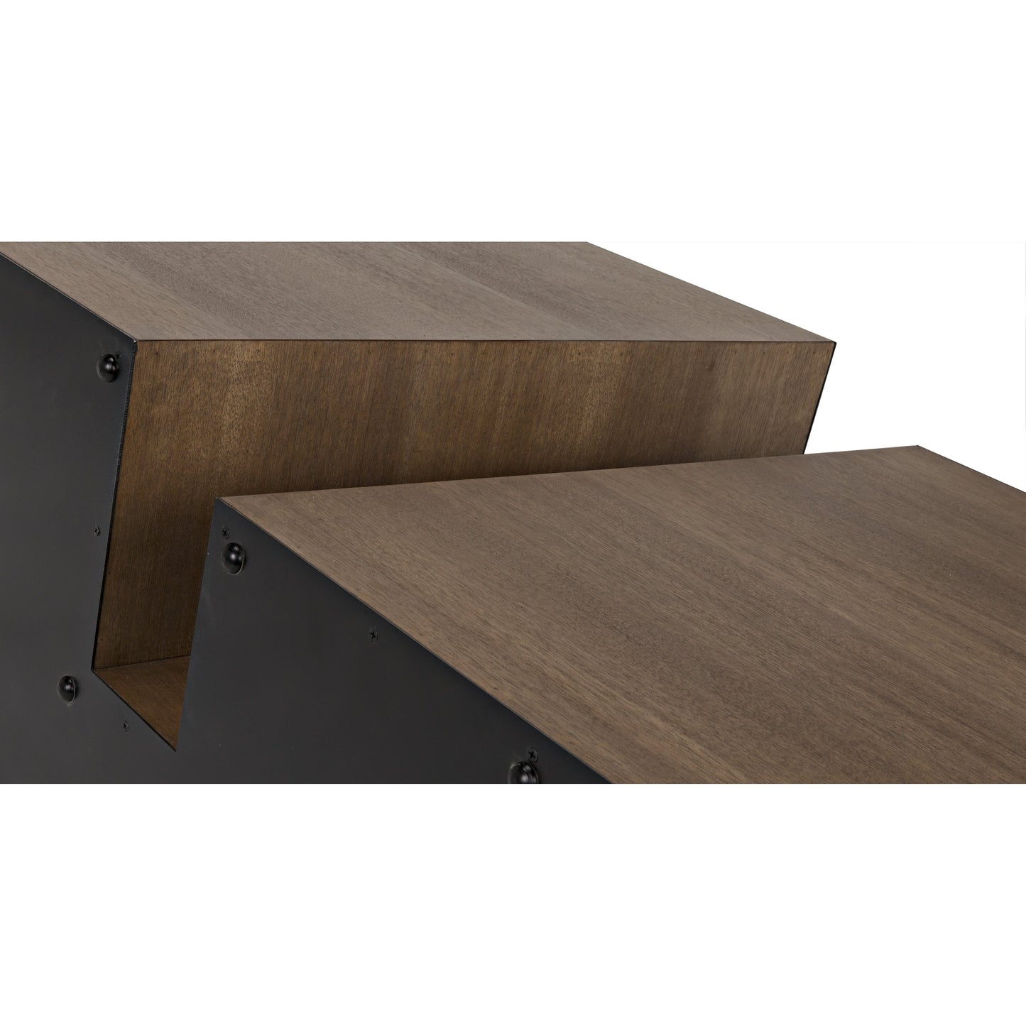004 SR-387671 | Closeup | Nido Coffee Table by Noir in dark walnut, matte black. Made from walnut, metal in a modern style.