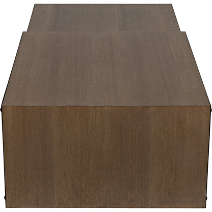 Nido Coffee Table by Noir in dark walnut, matte black. Made from walnut, metal in a modern style.