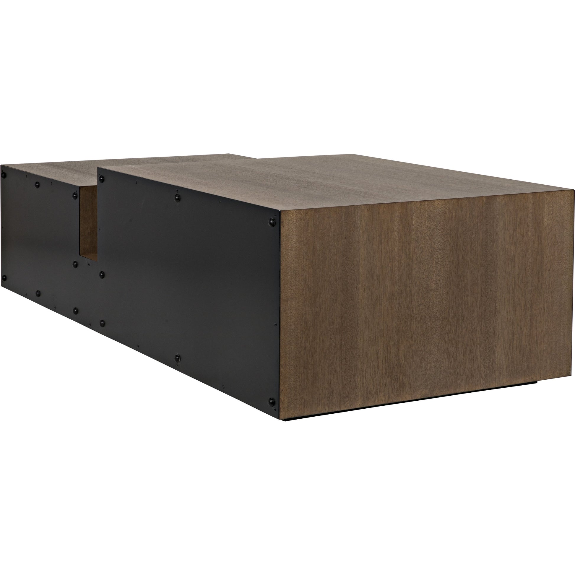 Nido Coffee Table by Noir in dark walnut, matte black. Made from walnut, metal in a modern style.