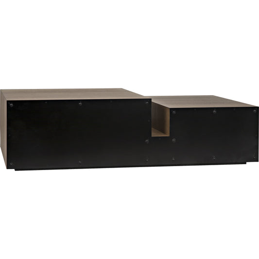 Nido Coffee Table by Noir in dark walnut, matte black. Made from walnut, metal in a modern style.