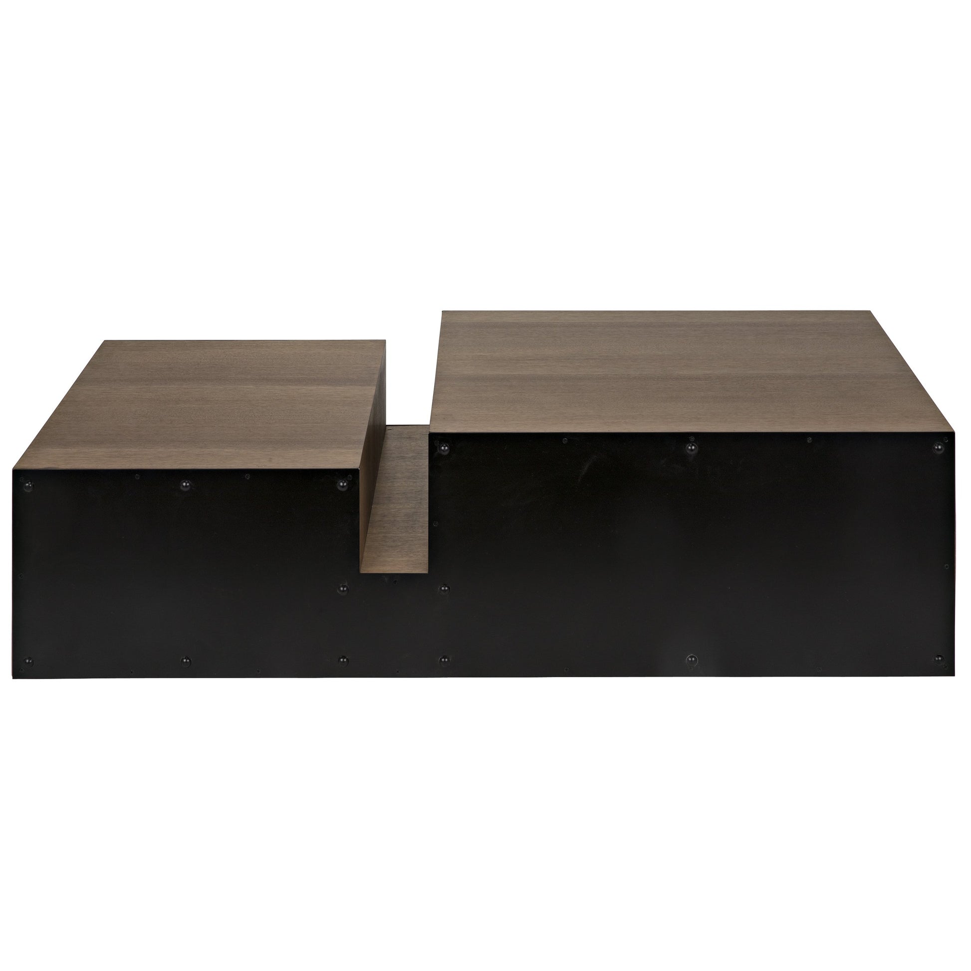 Nido Coffee Table by Noir in dark walnut, matte black. Made from walnut, metal in a modern style.