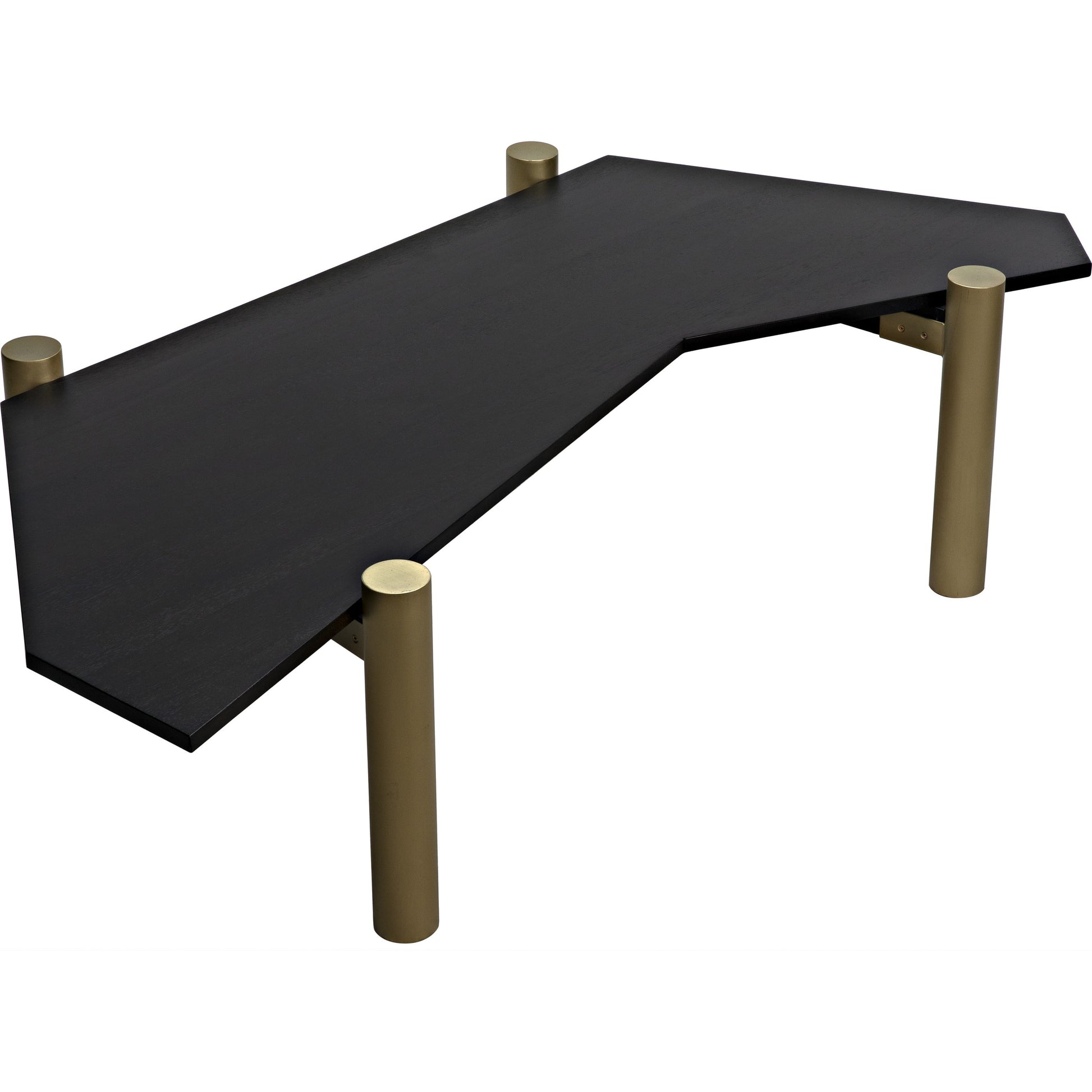 Tabu Coffee Table by Noir in ebony walnut, antique brass. Made from walnut, metal in a eclectic & global style.