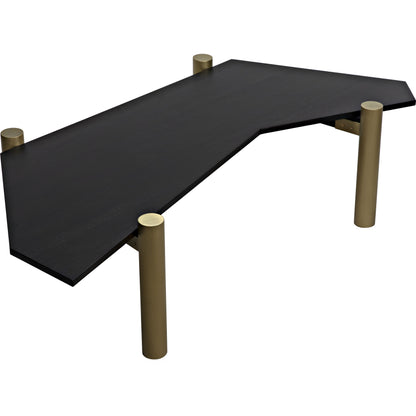Tabu Coffee Table by Noir in ebony walnut, antique brass. Made from walnut, metal in a eclectic & global style.