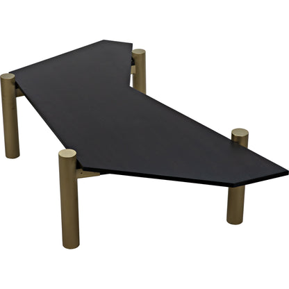 Tabu Coffee Table by Noir in ebony walnut, antique brass. Made from walnut, metal in a eclectic & global style.