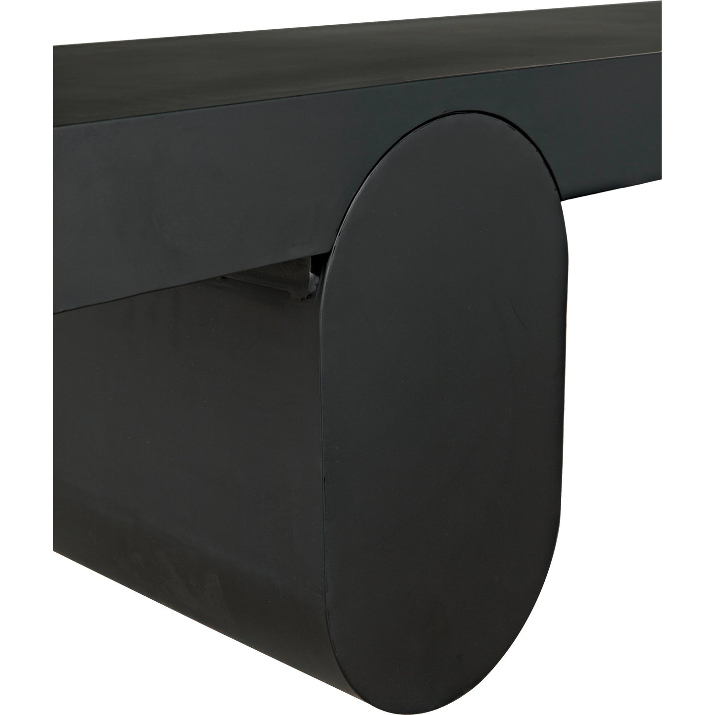 001 SI-1956875 | Closeup | Evora Coffee Table by Noir in matte black. Made from industrial steel in a modern style.