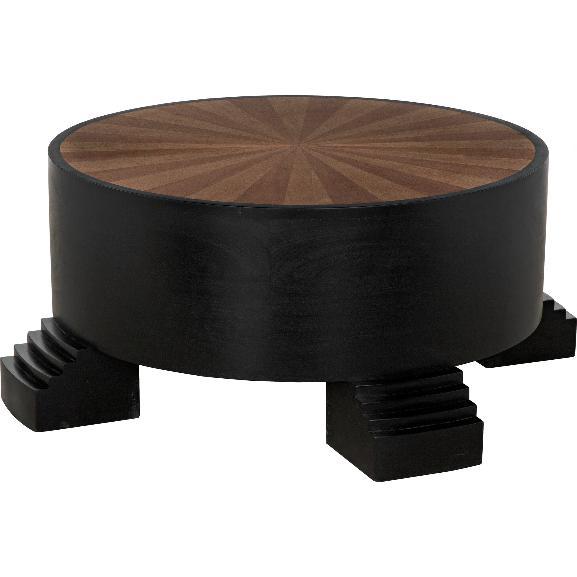 Tambour Coffee Table by Noir in hand rubbed black. Made from mahogany and veneer top in a modern style.