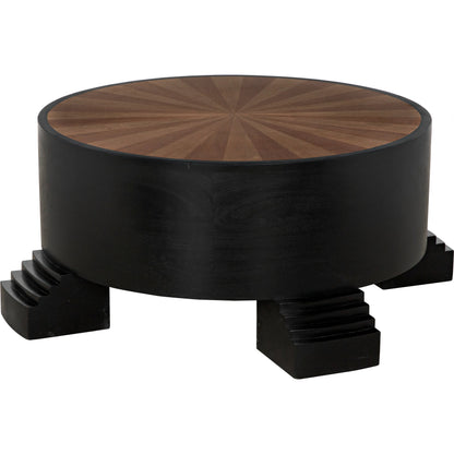 Tambour Coffee Table by Noir in hand rubbed black. Made from mahogany and veneer top in a modern style.