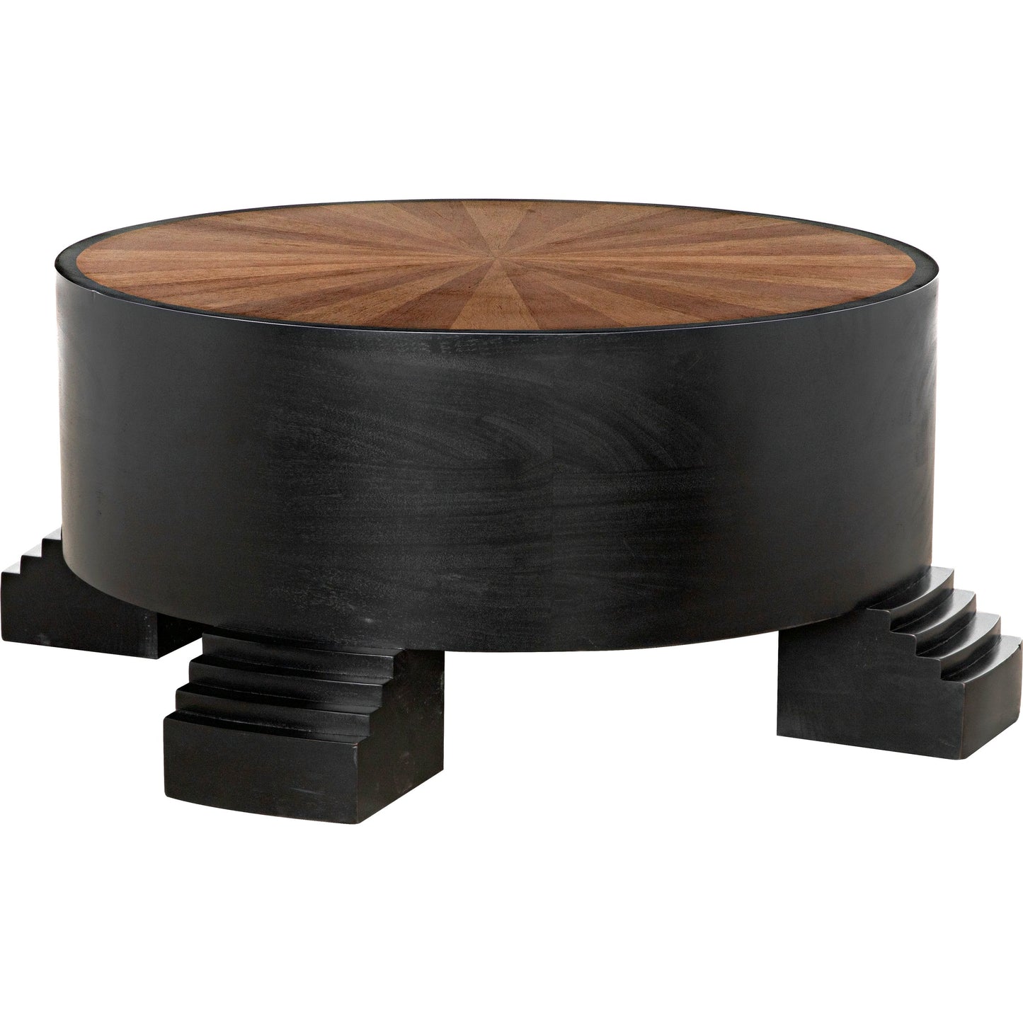 006 SI-1957036 | Additional Silo | Tambour Coffee Table by Noir in hand rubbed black. Made from mahogany and veneer top in a modern style.