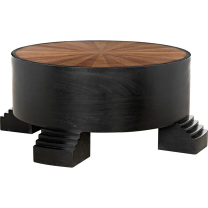 Tambour Coffee Table by Noir in hand rubbed black. Made from mahogany and veneer top in a modern style.