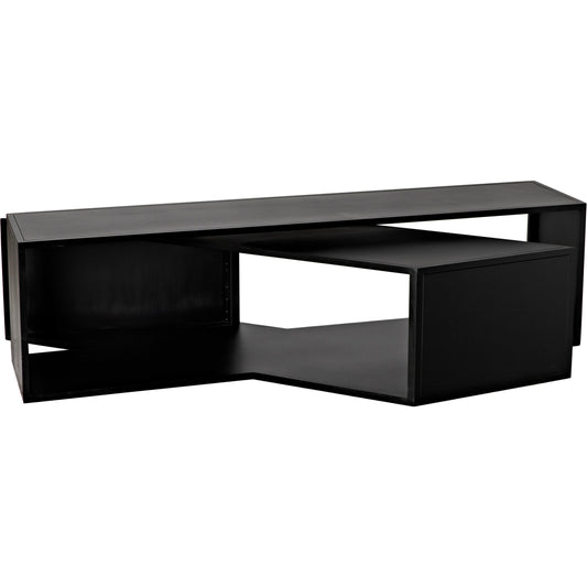 Keweco Coffee Table by Noir in matte black. Made from industrial steel in a modern style.