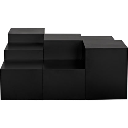 Stein Coffee Table by Noir in matte black. Made from industrial steel in a modern style.