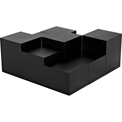 Stein Coffee Table by Noir in matte black. Made from industrial steel in a modern style.