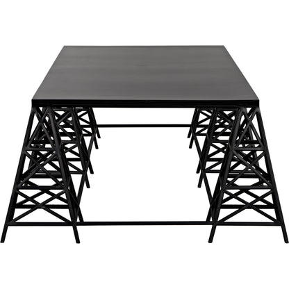 Brixton Coffee Table by Noir in matte black. Made from industrial steel in a modern style.