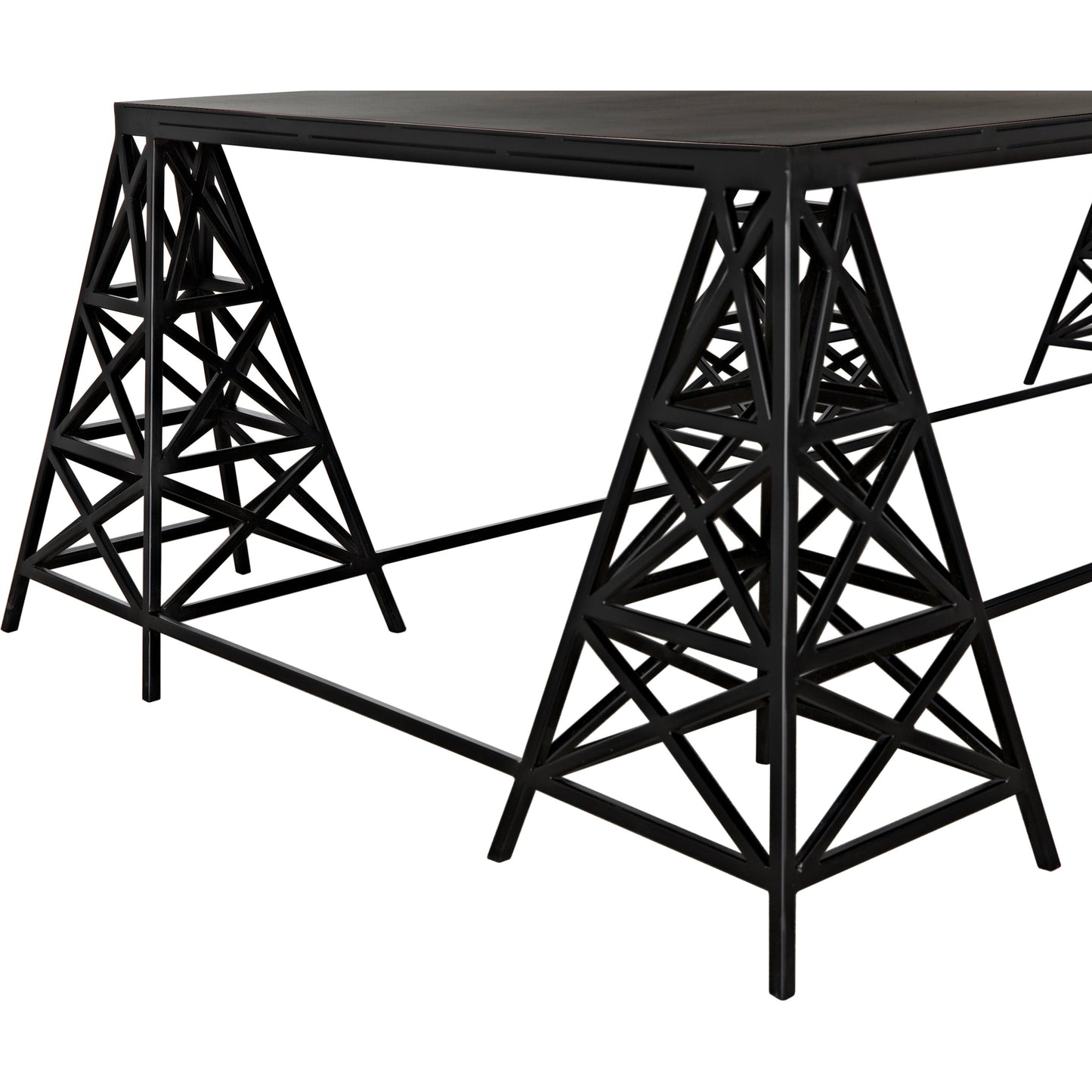 007 SI-1956819 | Closeup | Brixton Coffee Table by Noir in matte black. Made from industrial steel in a modern style.