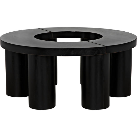 Pluto Coffee Table by Noir in hand rubbed black. Made from mahogany in a modern style.