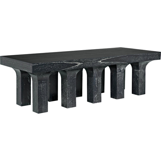 Santos Coffee Table by Noir in cinder black. Made from mahogany in a modern style.