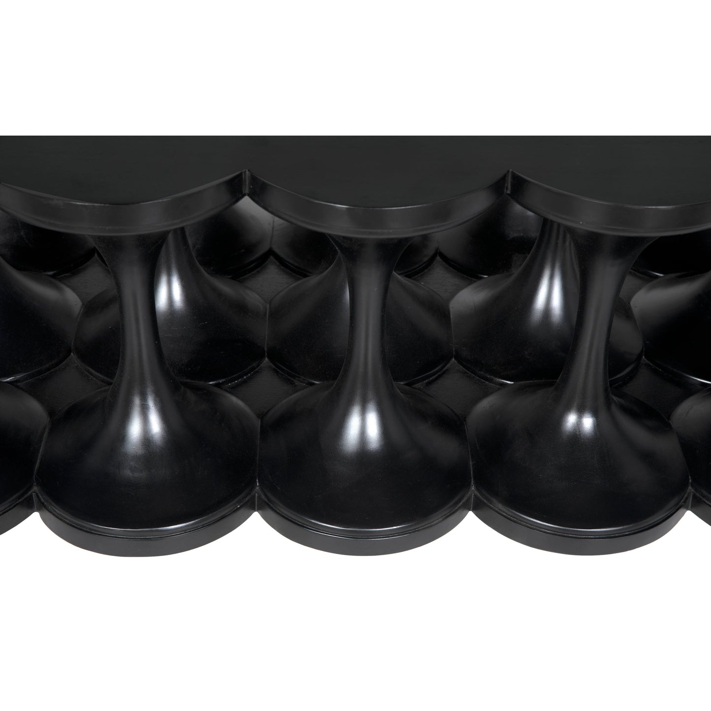 009 SI-1975472 | Closeup | Jericho Coffee Table by Noir in hand rubbed black. Made from mahogany in a modern style.