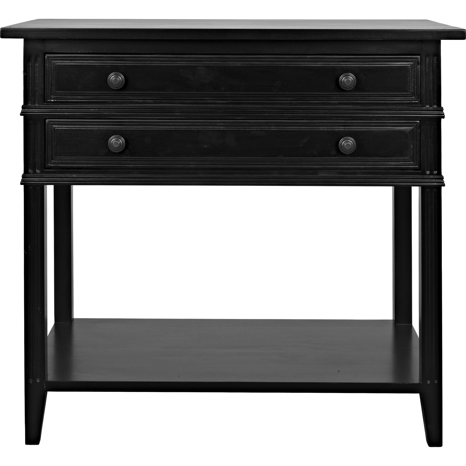 Colonial Side Table by Noir in distressed black. Made from birch in a traditional style.