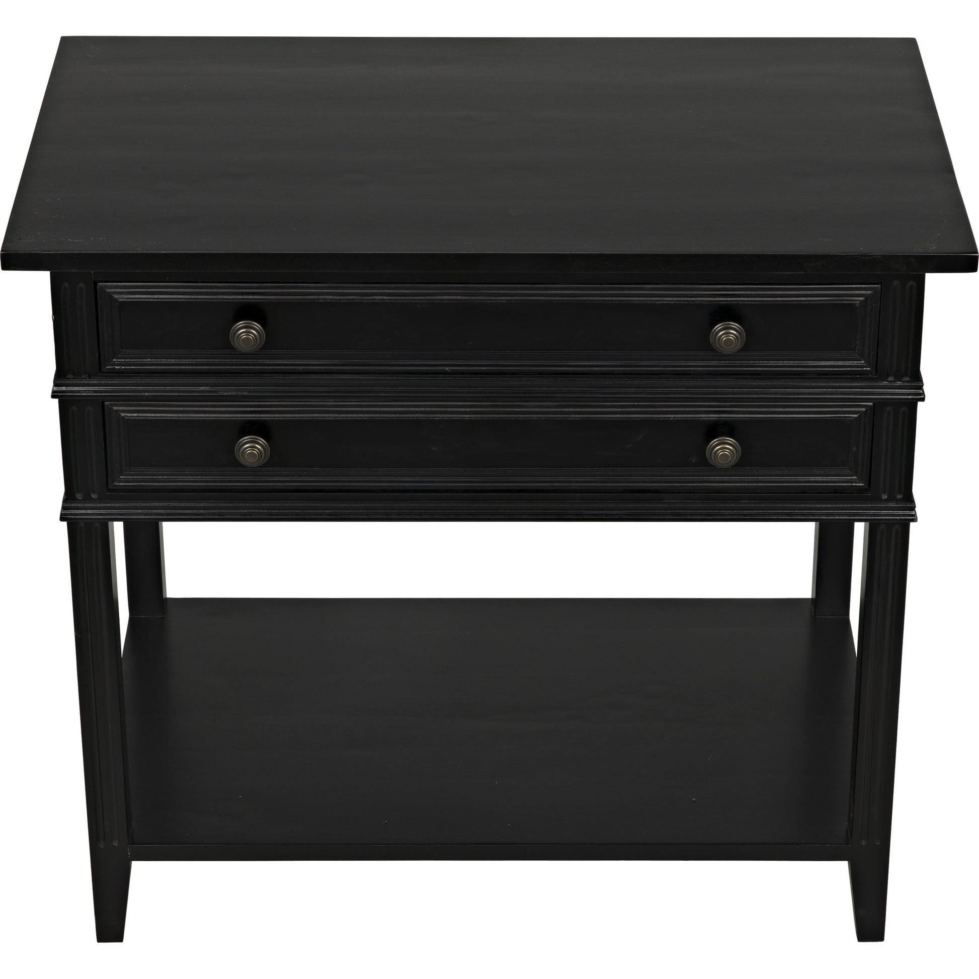 Colonial Side Table by Noir in distressed black. Made from birch in a traditional style.