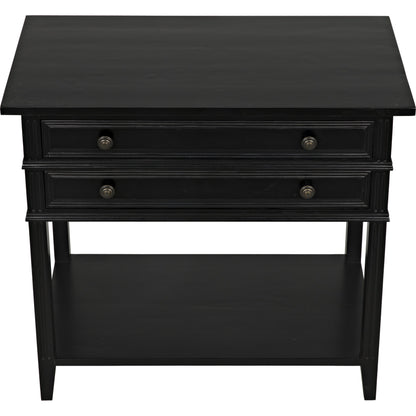 Colonial Side Table by Noir in distressed black. Made from birch in a traditional style.
