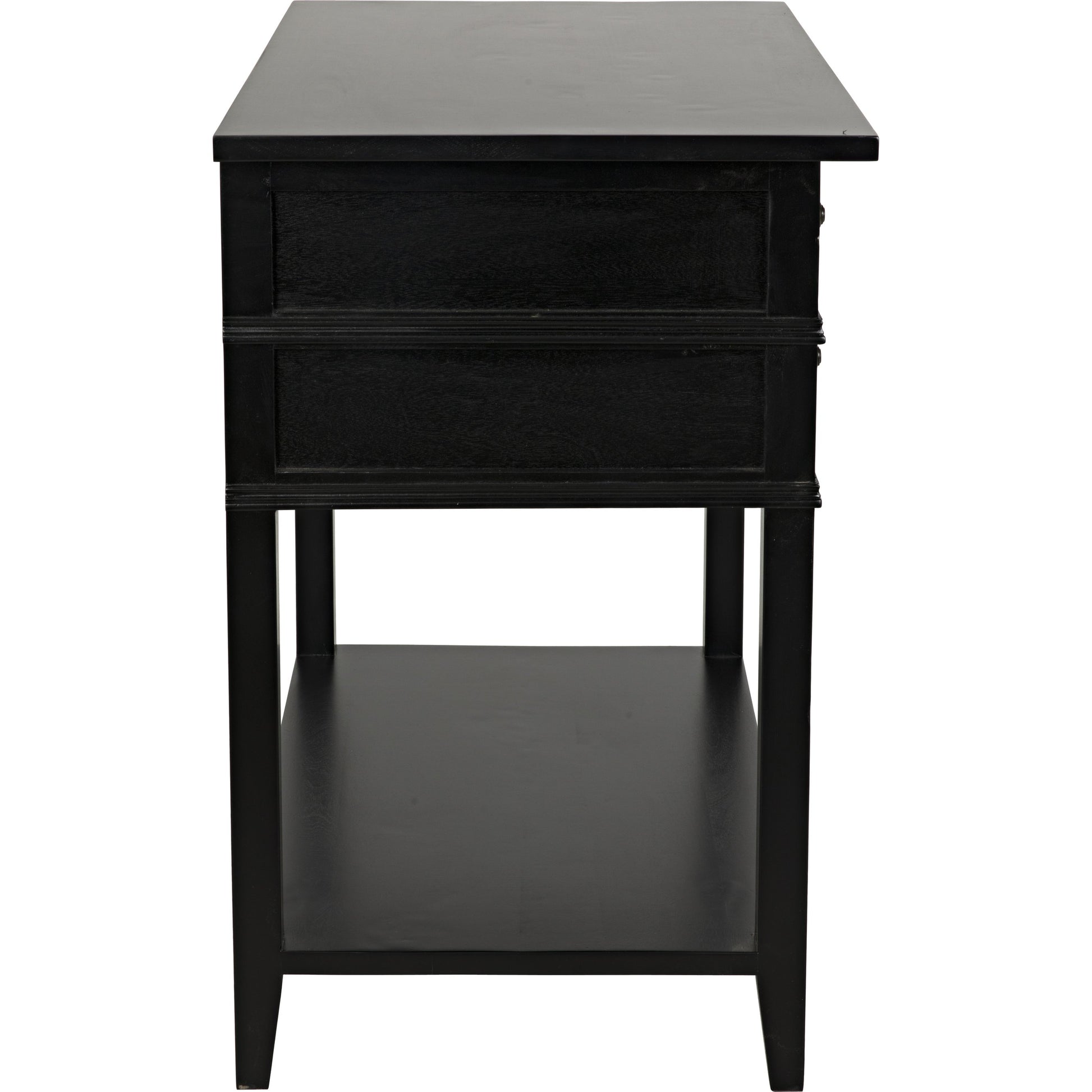 Colonial Side Table by Noir in distressed black. Made from birch in a traditional style.