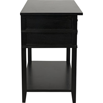 Colonial Side Table by Noir in distressed black. Made from birch in a traditional style.