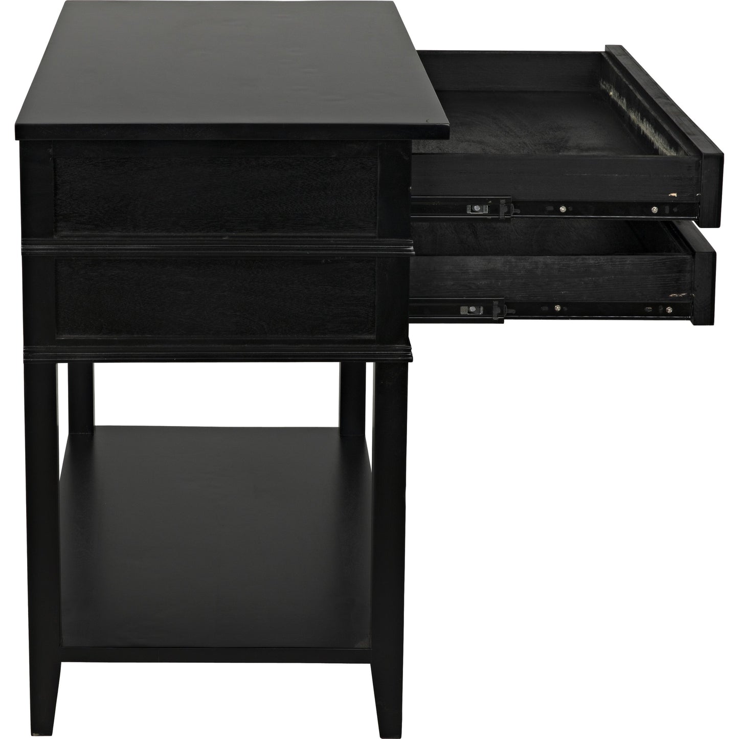 002 S-334559 | Additional Silo | Colonial Side Table by Noir in distressed black. Made from birch in a traditional style.