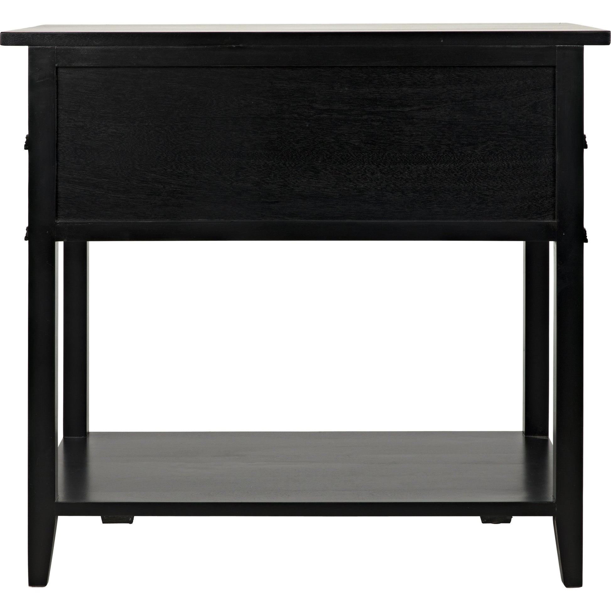 Colonial Side Table by Noir in distressed black. Made from birch in a traditional style.