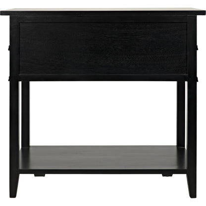 Colonial Side Table by Noir in distressed black. Made from birch in a traditional style.