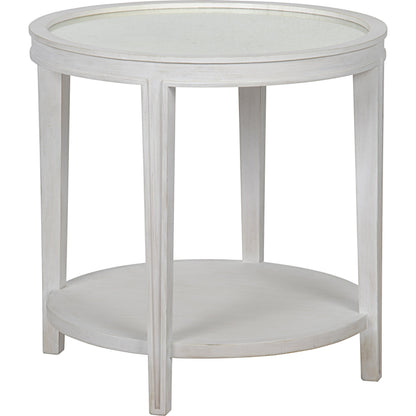 Imperial Side Table by Noir in white wash. Made from mahogany in a transitional style.