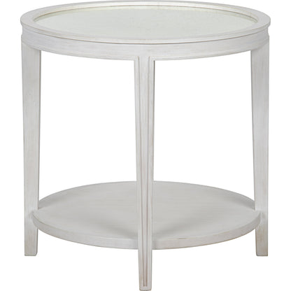 Imperial Side Table by Noir in white wash. Made from mahogany in a transitional style.