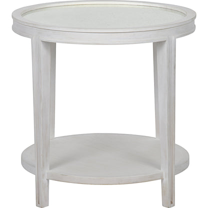 Imperial Side Table by Noir in white wash. Made from mahogany in a transitional style.