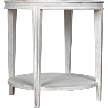 Imperial Side Table by Noir in white wash. Made from mahogany in a transitional style.