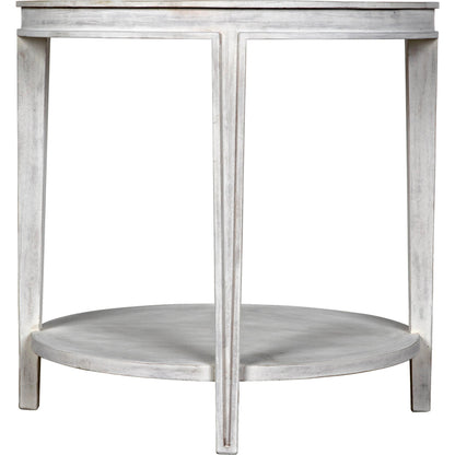 Imperial Side Table by Noir in white wash. Made from mahogany in a transitional style.