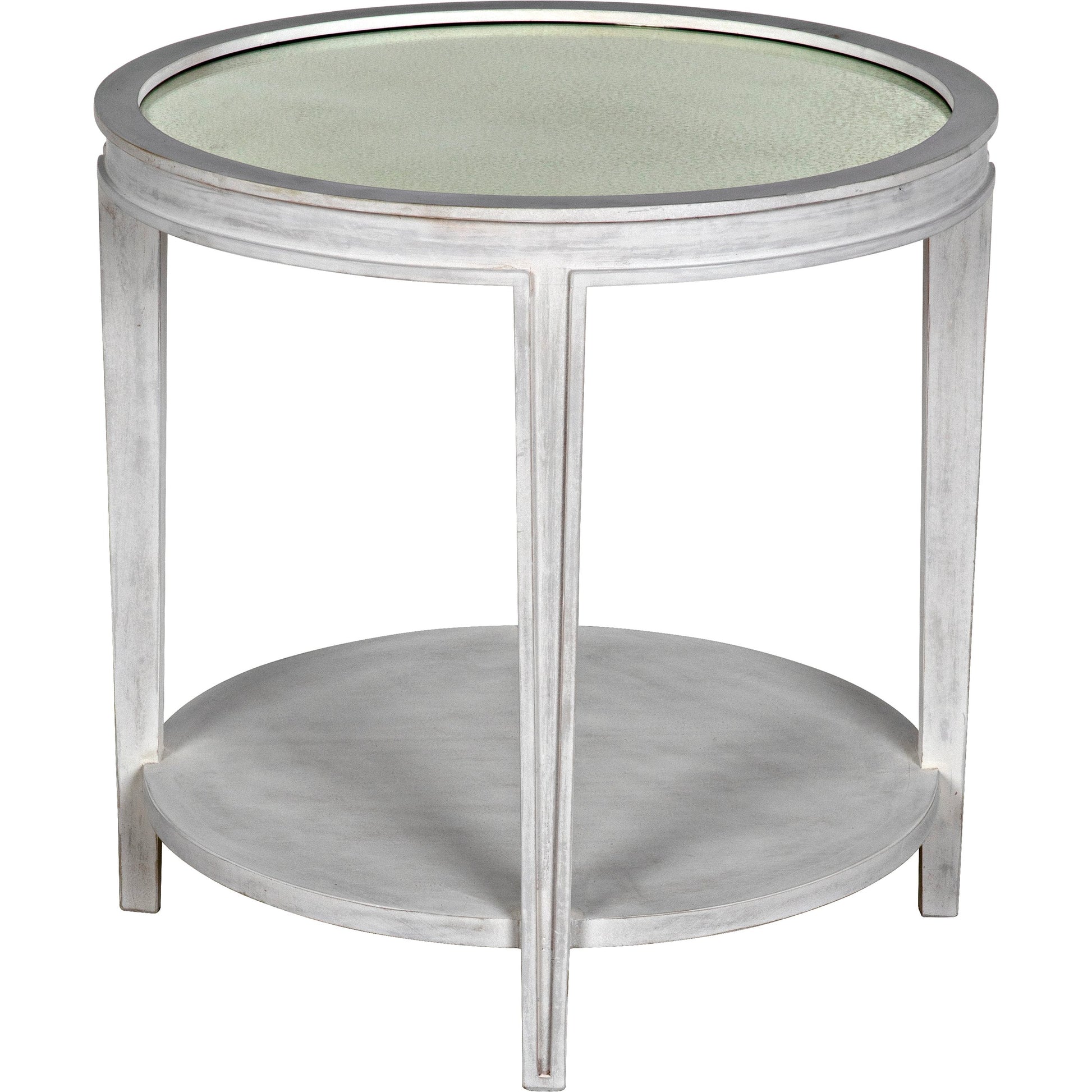 Imperial Side Table by Noir in white wash. Made from mahogany in a transitional style.