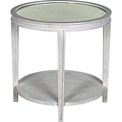 Imperial Side Table by Noir in white wash. Made from mahogany in a transitional style.