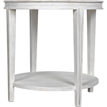 Imperial Side Table by Noir in white wash. Made from mahogany in a transitional style.