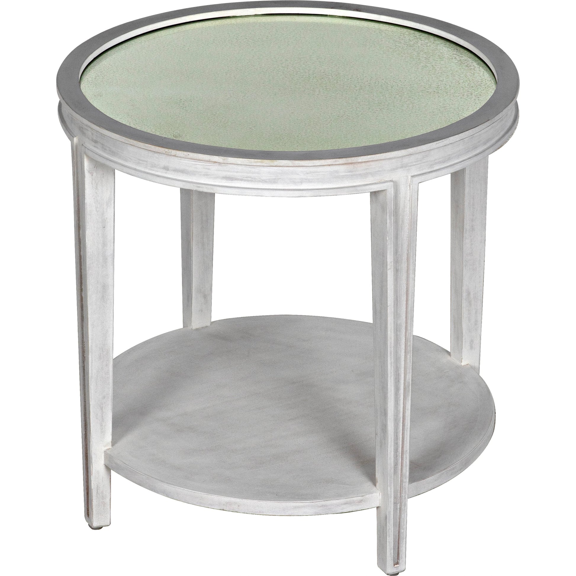 Imperial Side Table by Noir in white wash. Made from mahogany in a transitional style.
