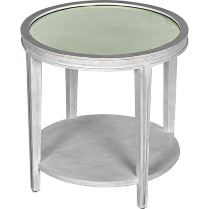 Imperial Side Table by Noir in white wash. Made from mahogany in a transitional style.