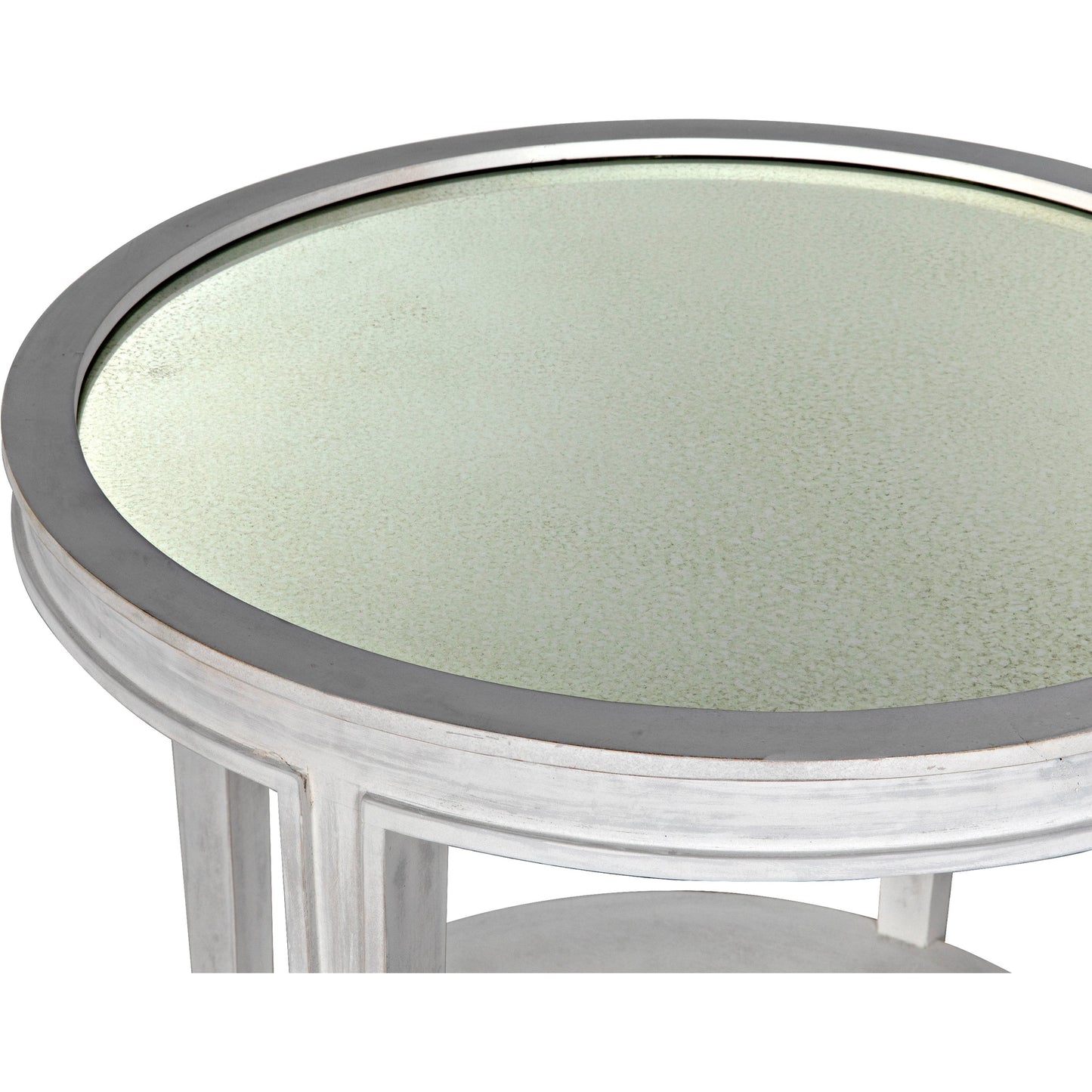 002 S-334911 | Closeup | Imperial Side Table by Noir in white wash. Made from mahogany in a transitional style.