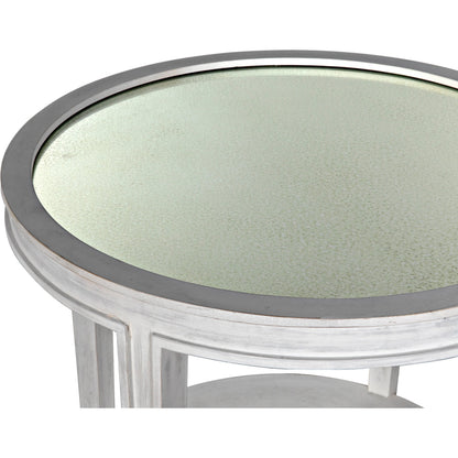 Imperial Side Table by Noir in white wash. Made from mahogany in a transitional style.