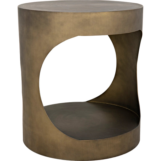 Eclipse Round Side Table by Noir. Made from metal in a transitional style.