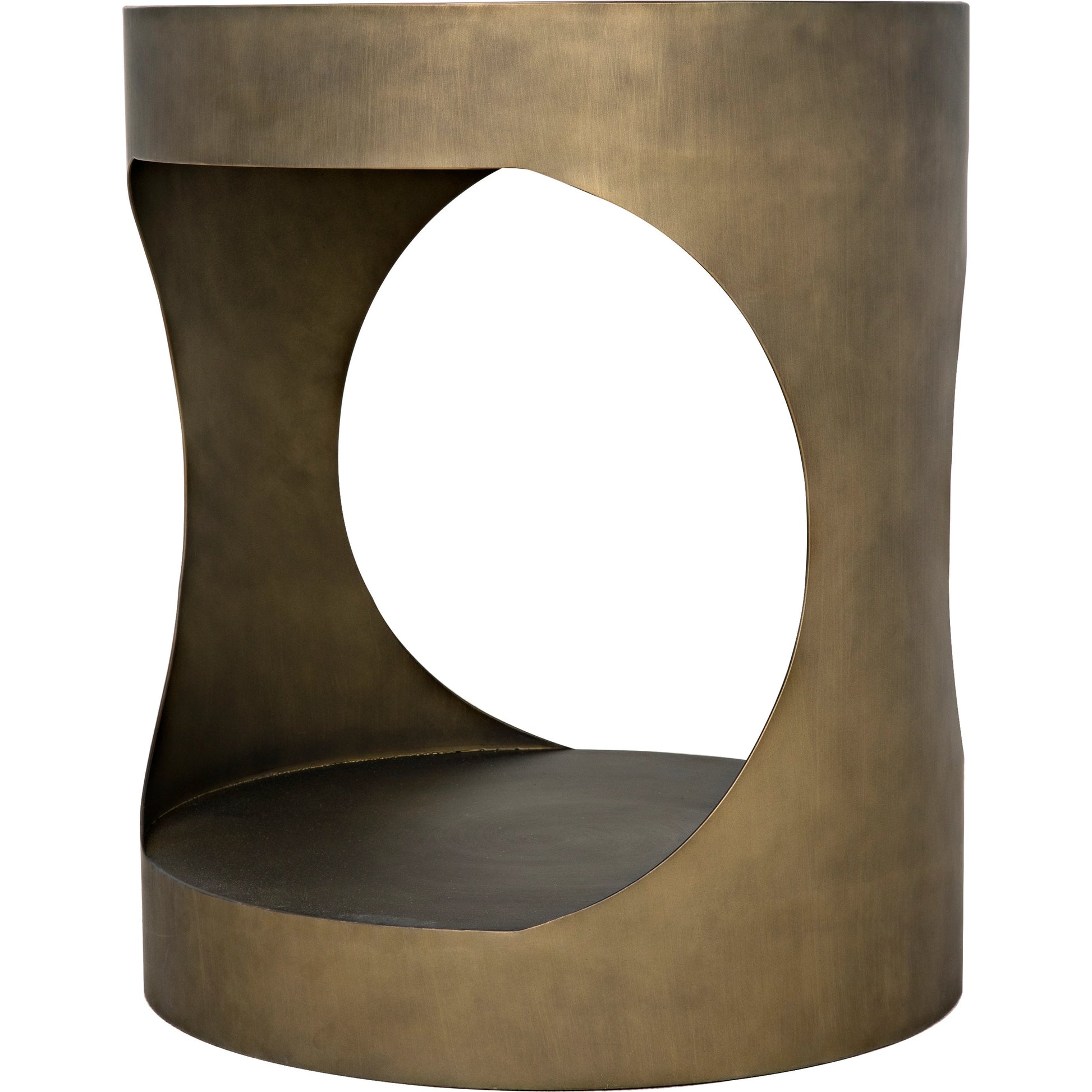 Eclipse Round Side Table by Noir. Made from metal in a transitional style.
