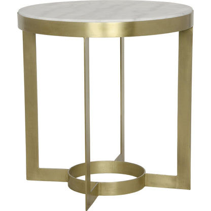 Parker Side Table by Noir in metal, black marble. Made from metal, marble in a transitional style.