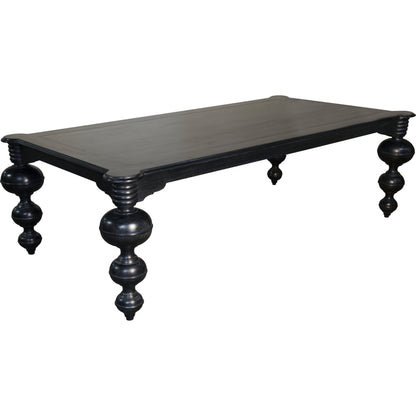 Claudio Dining Table by Noir in hand rubbed black. Made from mahogany in a eclectic & global style.